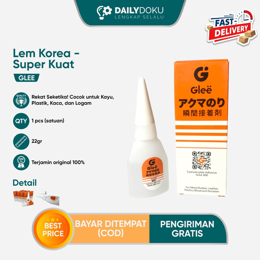 

Lem Korea Glee Original 22gr – Lem Super Kuat Serbaguna