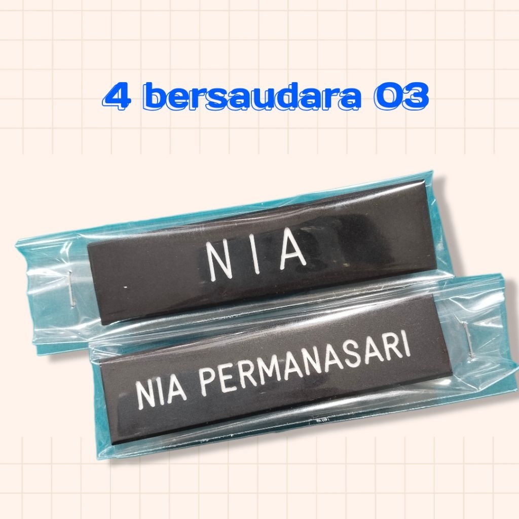 

nametag/nama dada ready stok