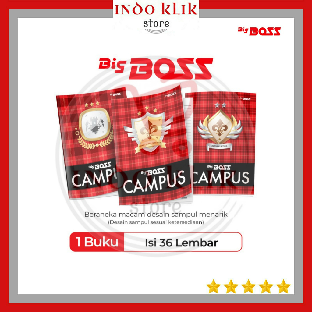 

Ay00! Buku Tulis Big Boss Campus 36 Lembar / Buku Besar Bigboss Campuss 36 Lbr / Buku B5 36 Lmbr