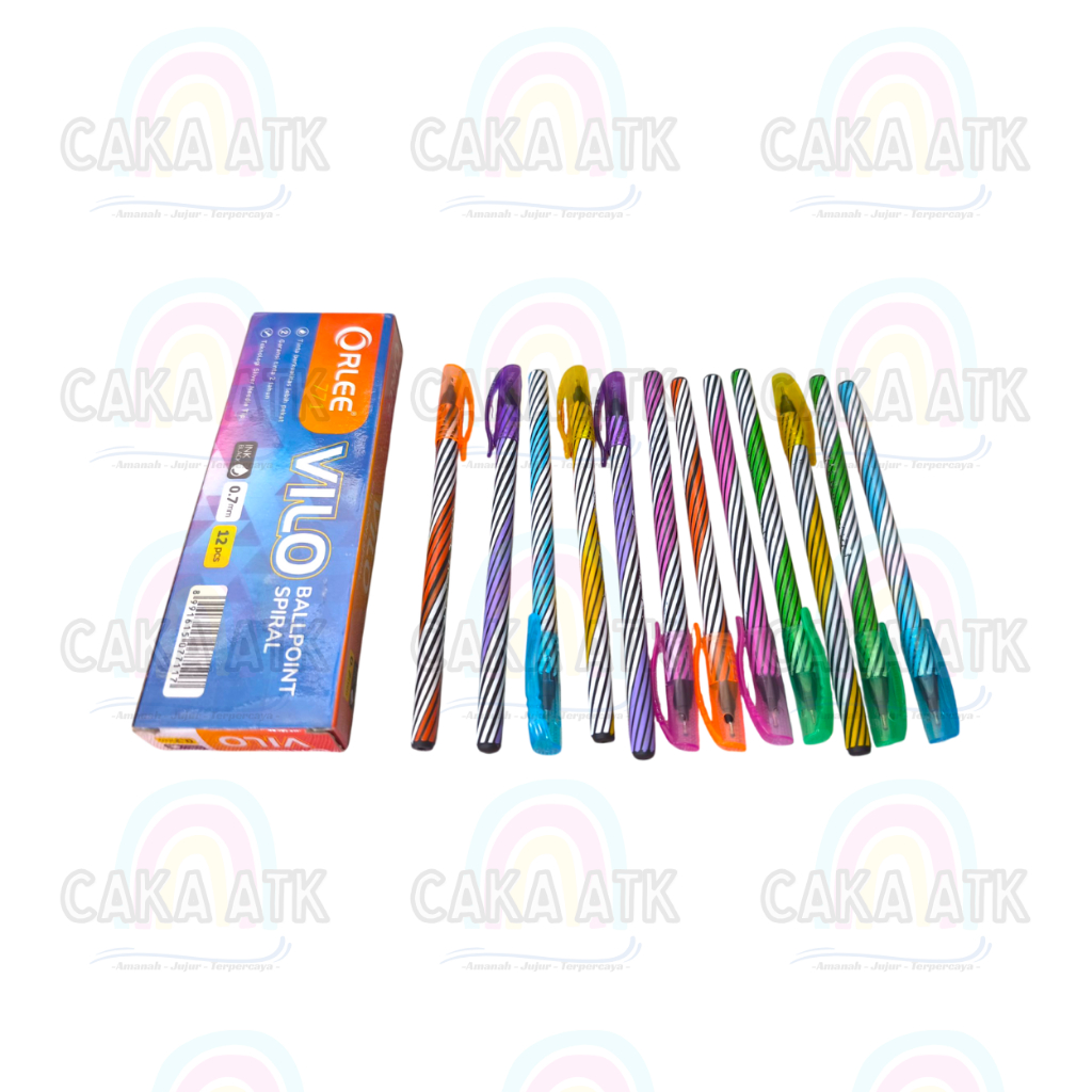 

[ 1 Pak ] Pulpen Lilin Orlee 771 Vilo / Vilo Ballpoint Spiral 0,7mm /Bolpen Lilin Spiral Warna Warni