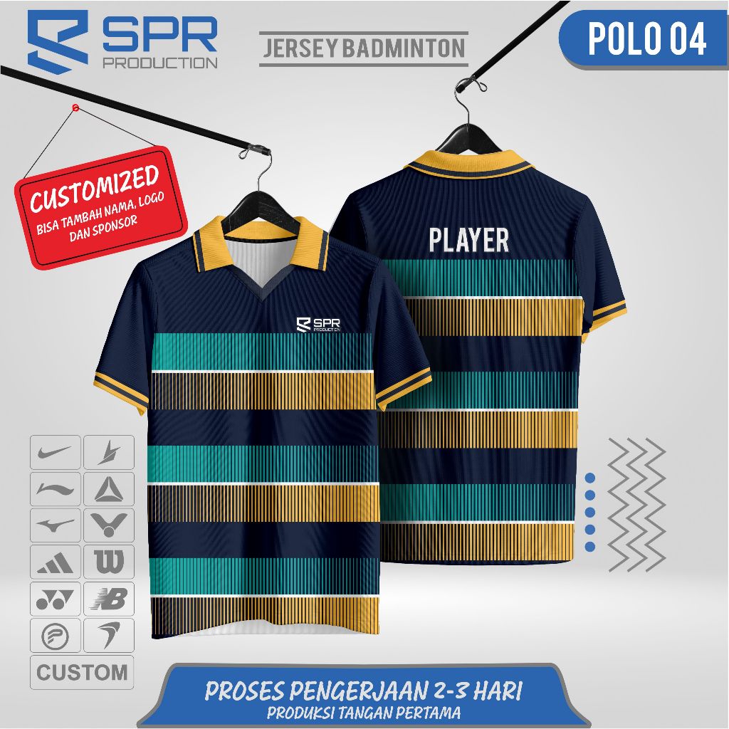 JERSEY KAOS OLAHARAGA BADMINTON POLO RETRO 04