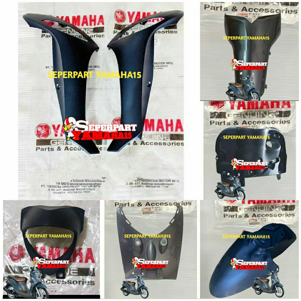 FULL SET BODY DEPAN FINO GRANDE 125 BIRU DOFF ( 7 PCS ) ORIGINAL YGP GENUINE PARTS
