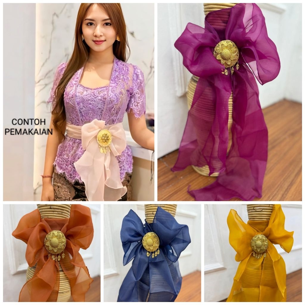 Selendang Organza silk premium/selendang kaca/selendang bali