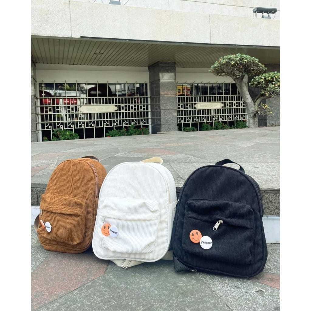 Tas Ransel Backpack Mini Pria Wanita Tas Unisex Cordoruy Mini