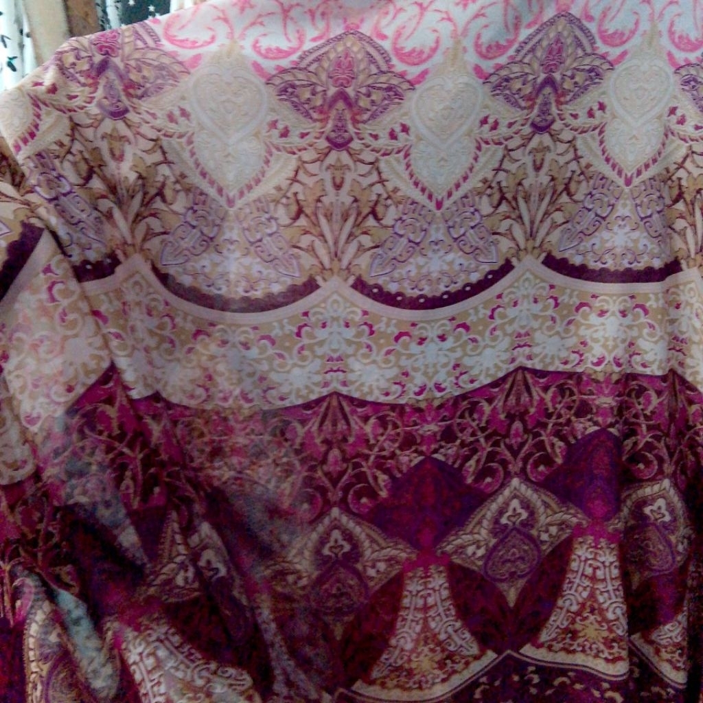 Kain Sifon Motif Batik Etnik Premium - (AKT) - Kain Sifon Motif - Kain sifon - Harga Persetengah Met