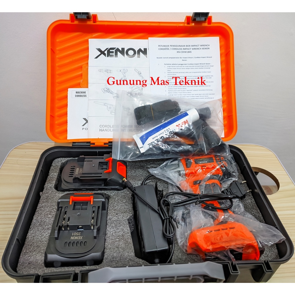 Impact Cordless Impact Wrench Xenon XN-CDIW1845 Mesin Bor Pembuka Baut