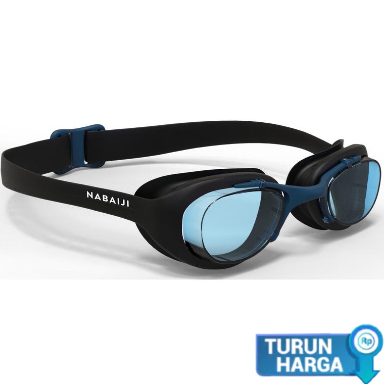 KODE B93V Decathlon NABAIJI Kacamata Renang Dewasa XBase 1  Lensa Berwarna  Ukuran L HitamTurquoise 