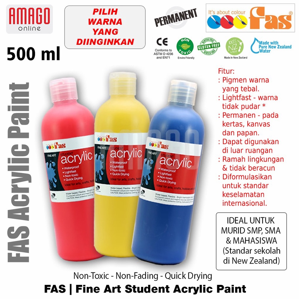 

KODE N2H Cat Akrilik Lukis FAS Fine Art Student Acrylic 5 ml Harga Satuan Pilih Warna Group 1