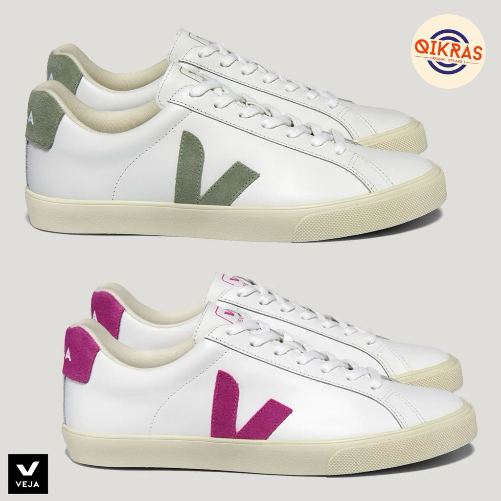 Veja Esplar Leather - White Clay | Ultraviolet