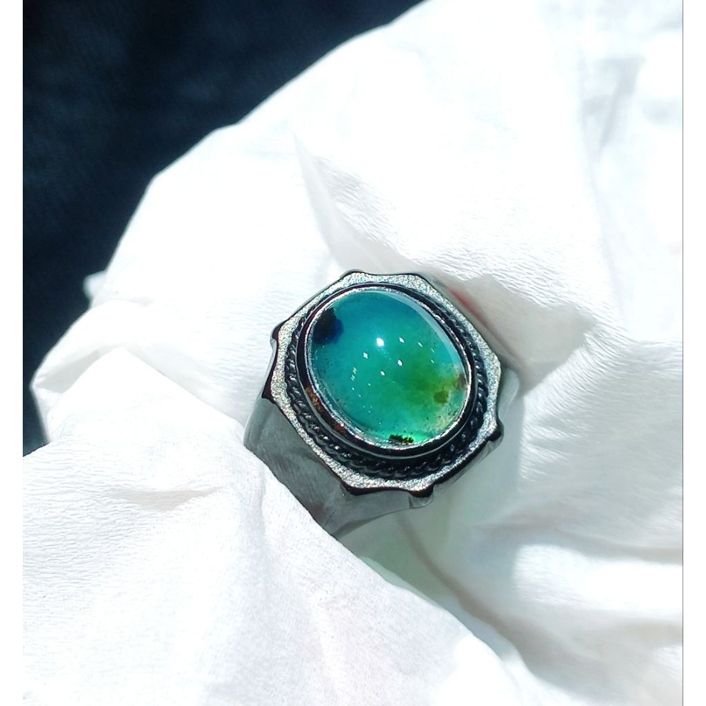Cincin Batu Akik BACAN Asli Kualitas Super Unik Siap pakai pasti Original