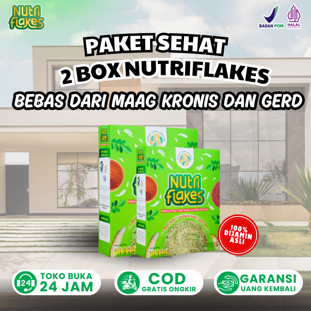 

Paket 2 Box Nutriflakes Sereal Umbi Garut - Ampuh Mengatasi Asam Lambung, Maag Kronis Dan Gerd