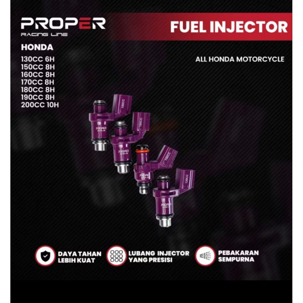 INJEKTOR PROPER INJEKTOR RACING HONDA 130CC 140CC  150CC 160CC 170CC 180CC 190CC 200CC