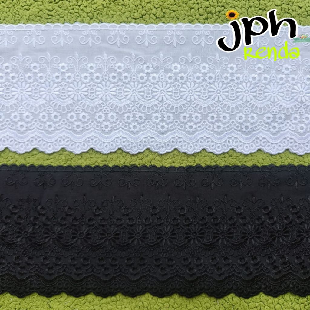 Renda prada, renda katun jepang, renda bordir isi 15yard