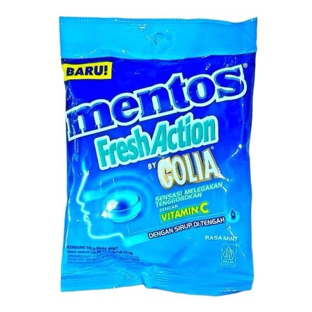 

Permen Mentos Golia Fresh Action 100gr – Isi 42pcs Mint Penyegar Mulut & Tenggorokan Sharing Pack