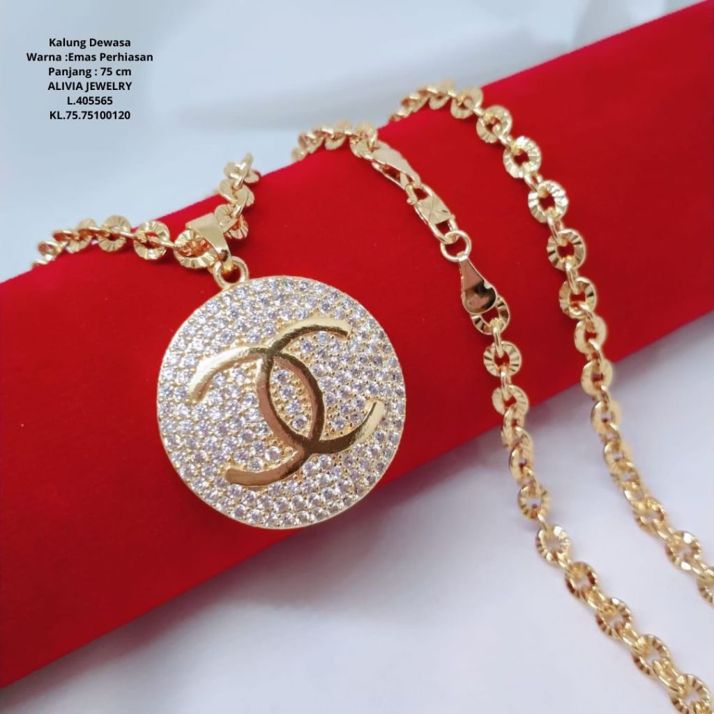 Kalung Nori Jumbo Xuping Wanita Perhiasan Tembaga Lapis Emas Terlaris Tidak Mudah Luntur K.NORI JUMB