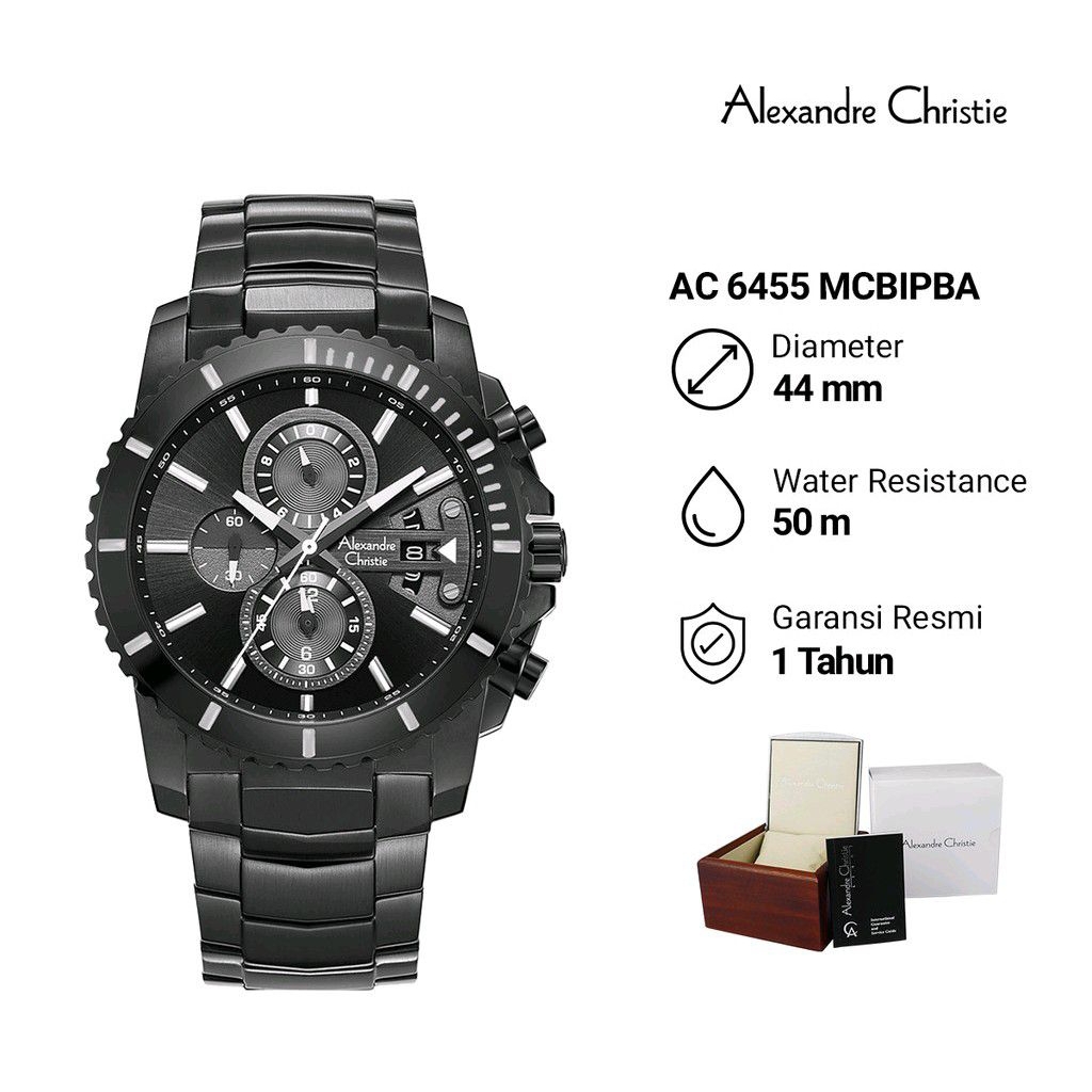 Alexander Christie AC 6455 MCBIPBA Jam Tangan Pria Analog Crono Aktif Stainless Steel Original