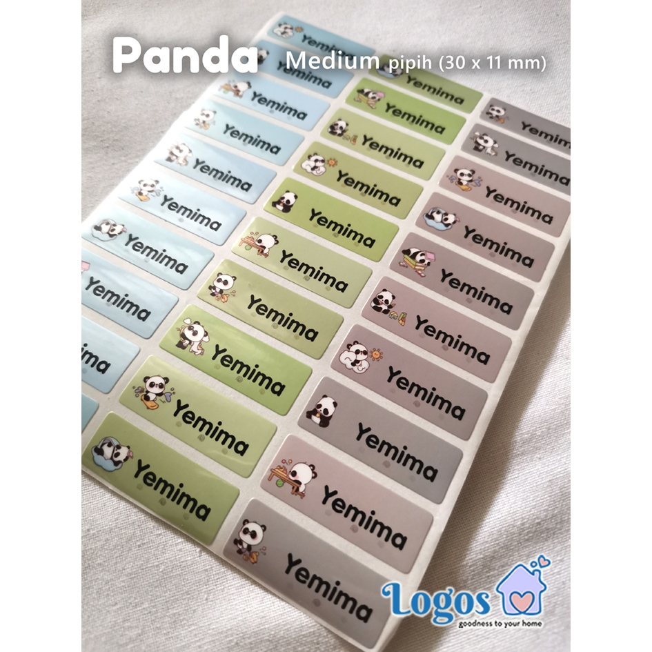 

Panda Label Nama Waterproof Medium stiker nama anak Name Sticker
