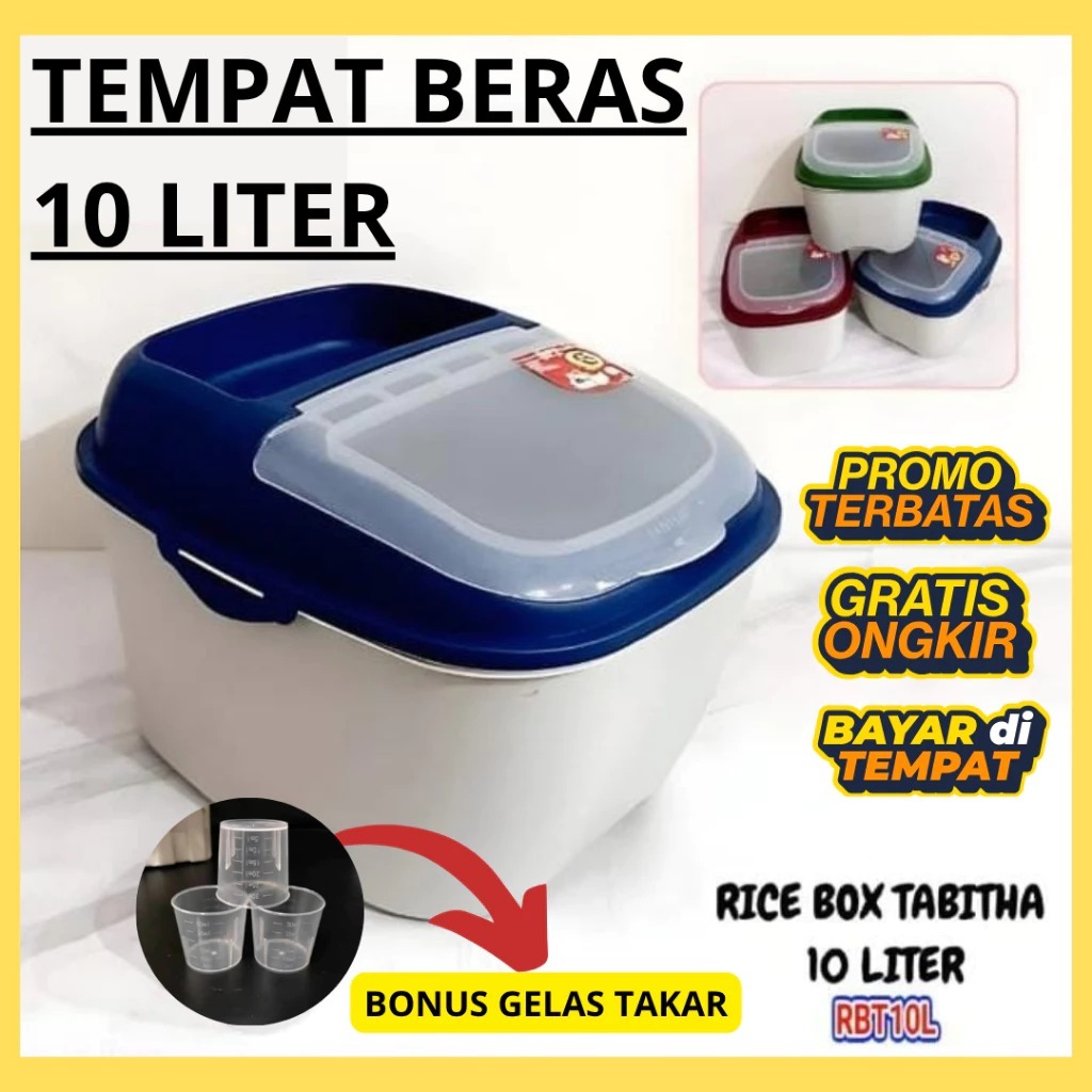 Tempat Beras Rice Box 10 Liter Kontainer Beras / Tempat Beras 10 Kg