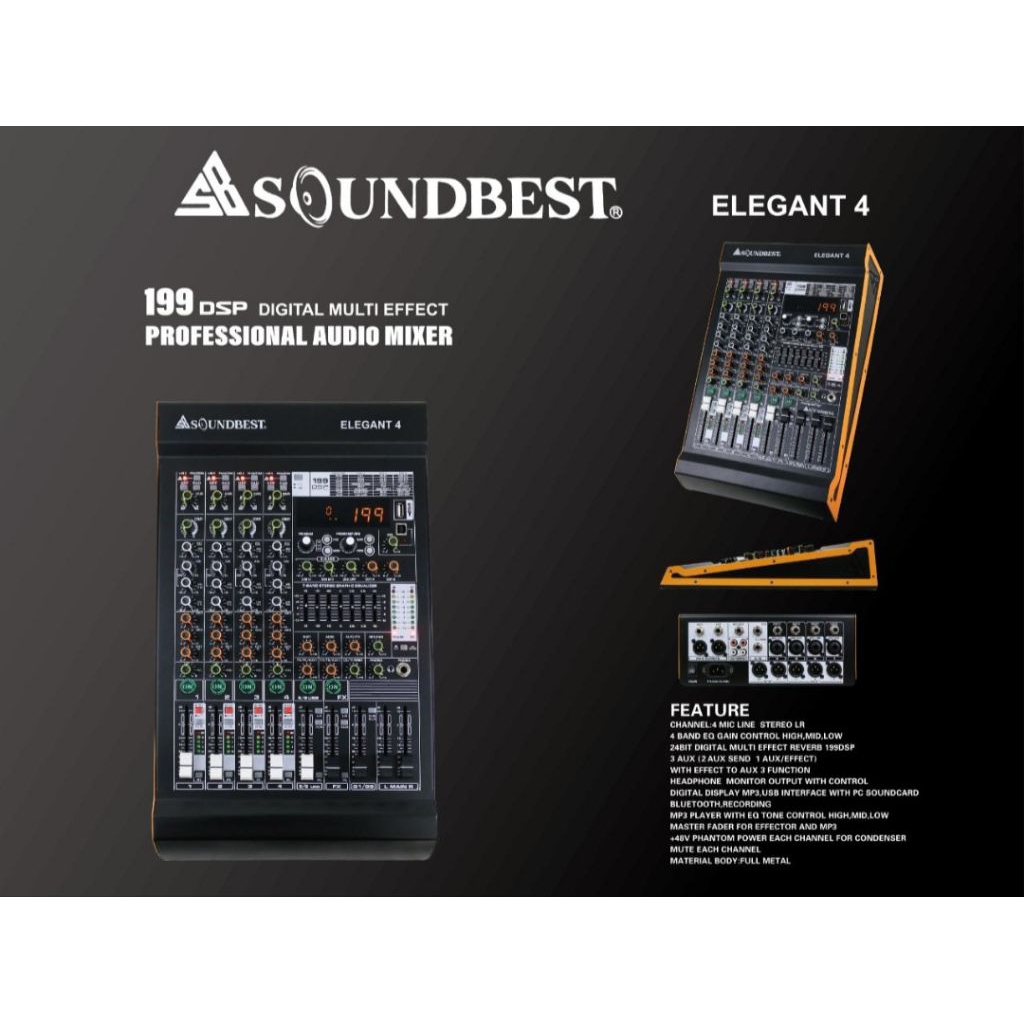 POWER MIXER SOUNDBEST ELEGANT 4 MIXER 4 CHANNEL