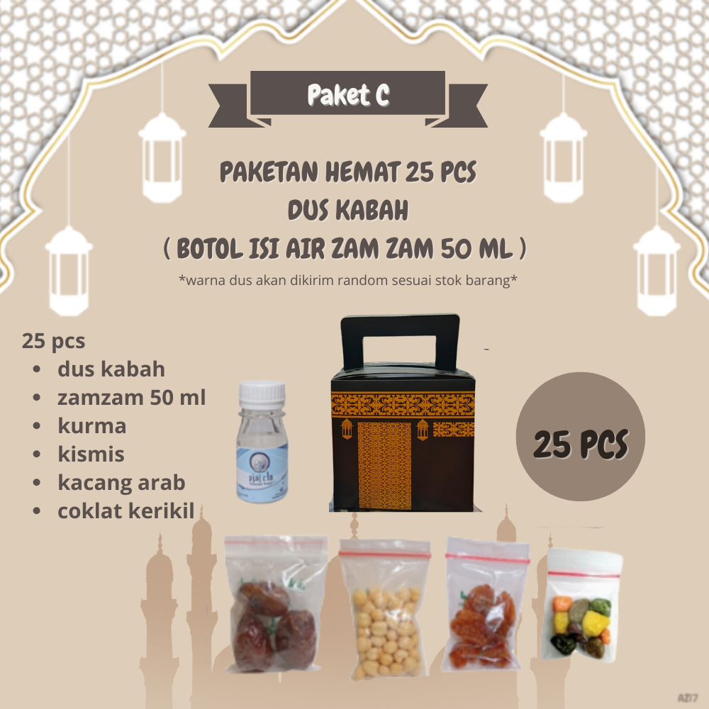 

paketan C hemat kerikil kabah untuk oleh oleh haji dan umroh 25 pcs ( botol isi air zam zam 50 ml )