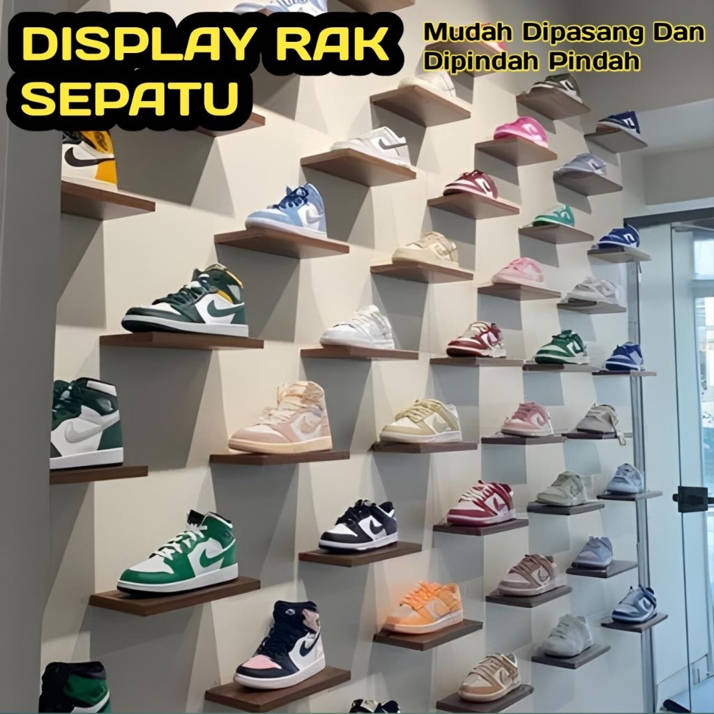 Display Sepatu,Rak Toko Sepatu, Rak Pajangan Sepatu Display Rak Gantung Sepatu
