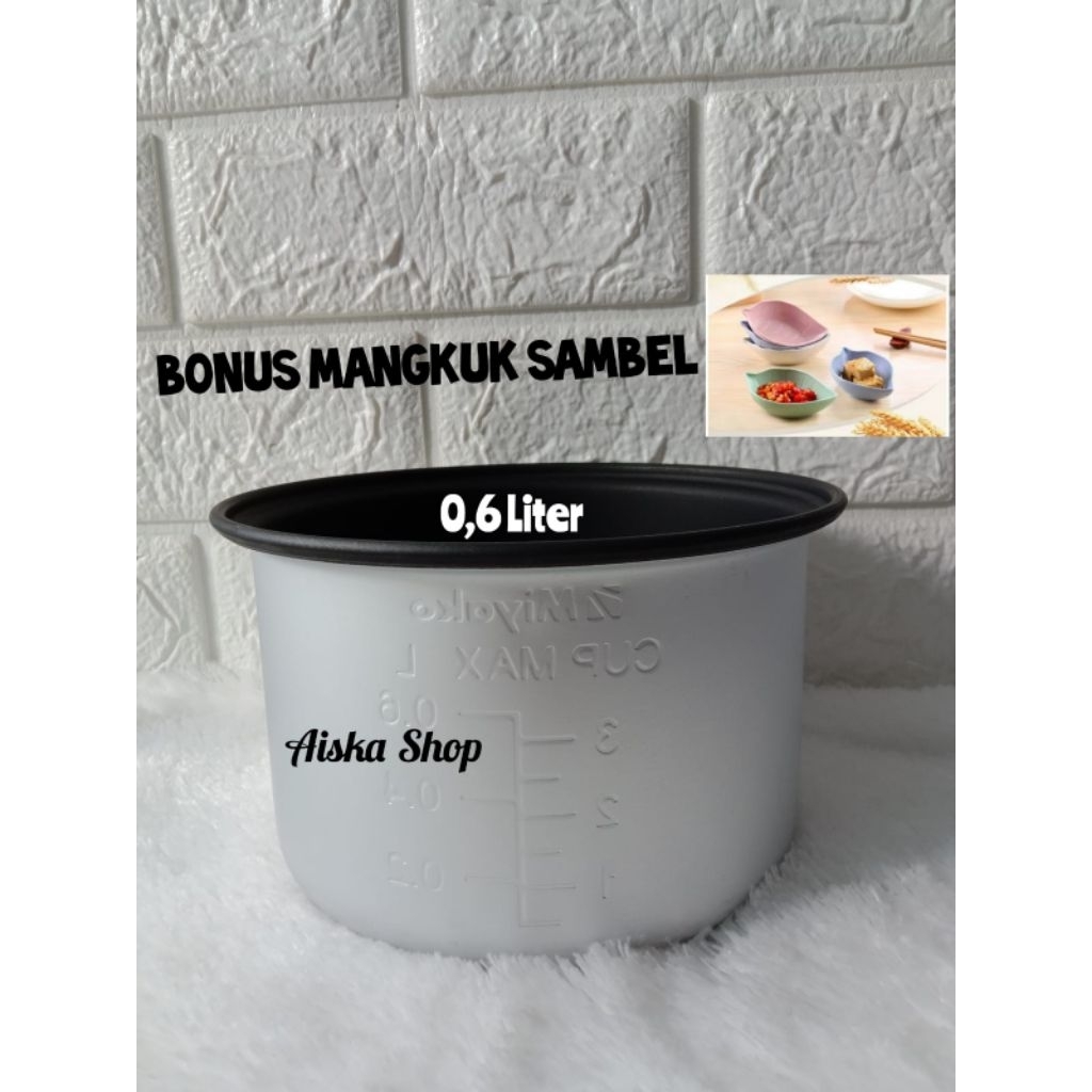 Innerpan Dalaman Panci Teflon Rice Cooker ORI Miyako 0,6L BISA untuk Cosmos CRJ 101 1001