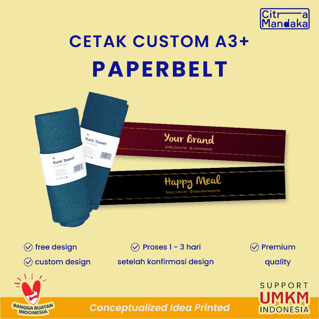 Paper Belt Custom A3 | Packaging Sleeve Free Design | Label Hampers | Paper Sleeve | Label Segel Box