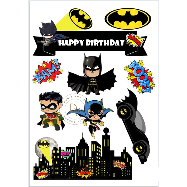 TOPPER BATMAN Custom/Hiasan Kue ULTAH Anak