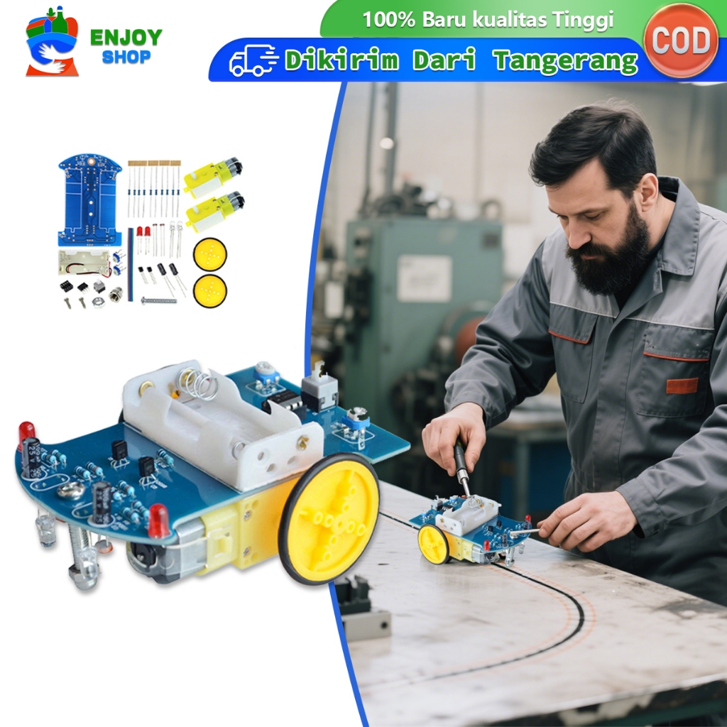 DIY Kit Robot Tracking Line Follower Mainan Anak Line Tracking Smart Car Robot Line Follower