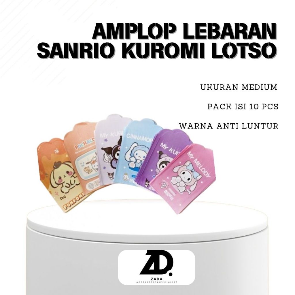 

AMPLOP LEBARAN MEDIUM SIAP PAKAI SERI SANRIO KUROMI LOTSO MELODY MURAH GRATIS ONGKIR BISA COD