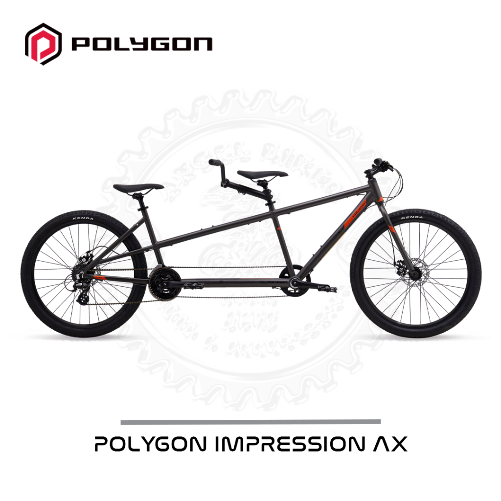 Sepeda Tandem Polygon Impression AX GREY 3 x 8 Speed 27.5 Inch