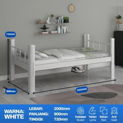 ( GARANSI 12 BULAN ) RANJANG BESI RANJANG TINGKAT RANJANG TINGKAT 2 SUSUN TEMPAT TIDUR TINGKAT MIMIM