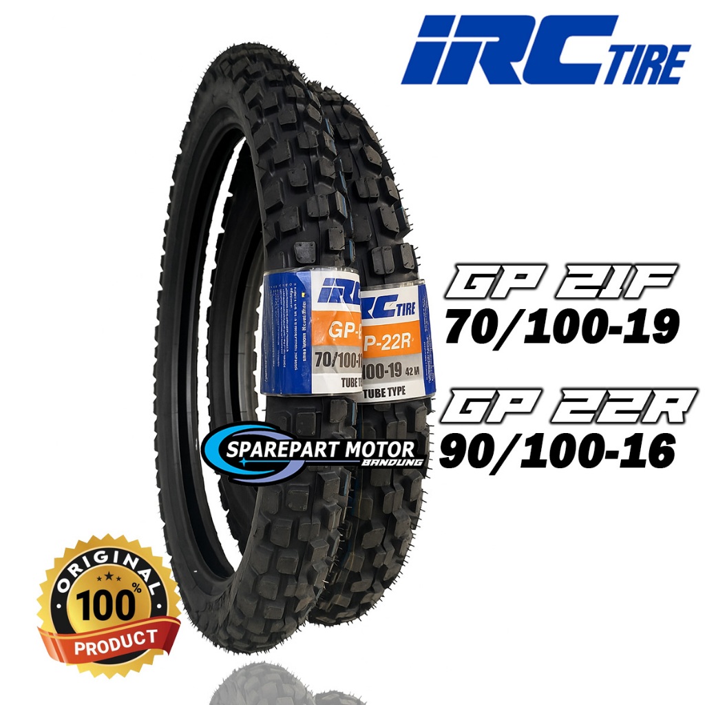 Ban Motor Semi Trail IRC GP22 Ring 16 (Bukan Tubless) 90/100 -16 GP21 70/100 -19 R KLX 150 CRF 150
