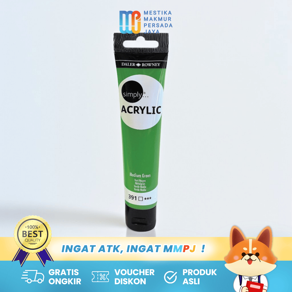 

Daler Rowney Simply Acrylic Paint - Cat Akrilik Medium Green 75 Ml 126975391
