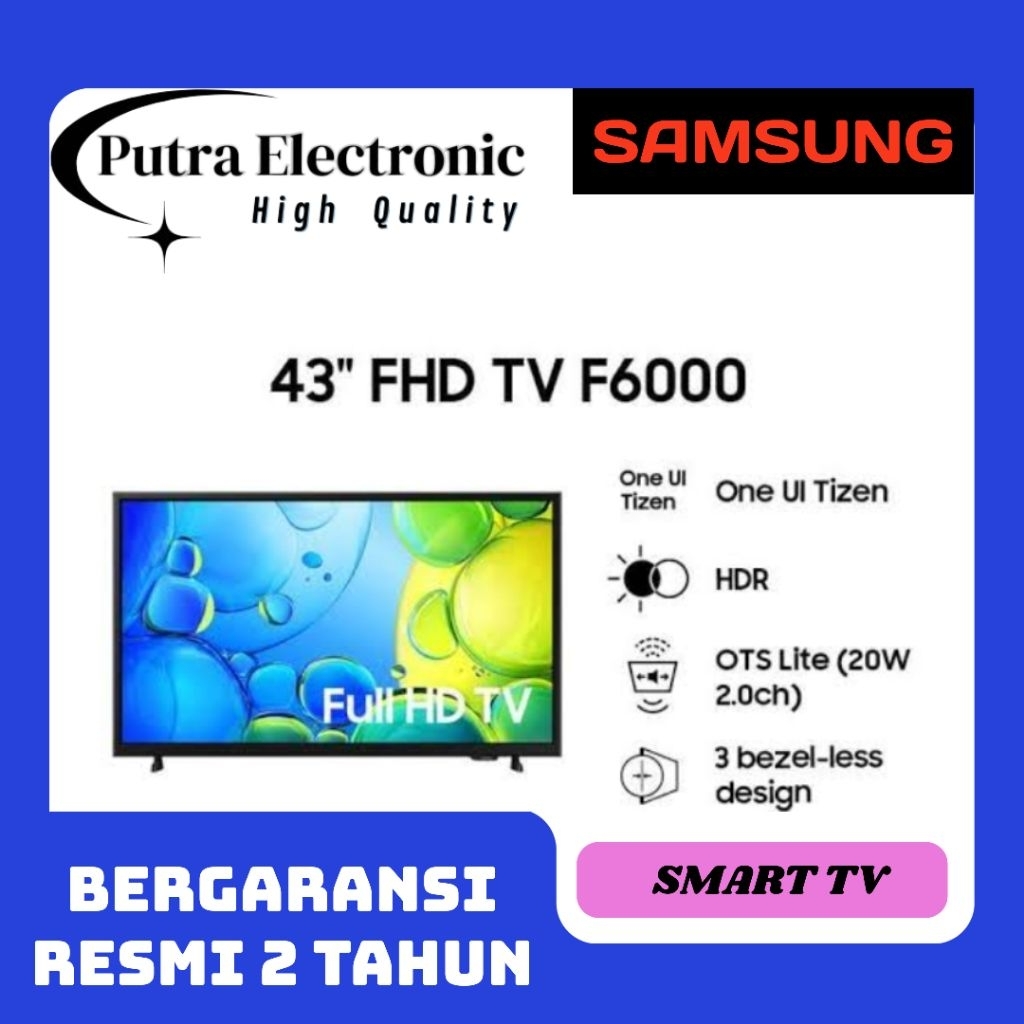 SAMSUNG 43EF60EF / 43F6000 / 43FE60EFKXXD FULL HD SMART TV 43 INCH 2025 SERIES
