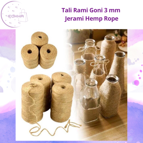 

EDKHA - Tali Rami Goni 3 mm Jerami Hemp Rope Straw String Murah Meter tali pengikat tanaman
