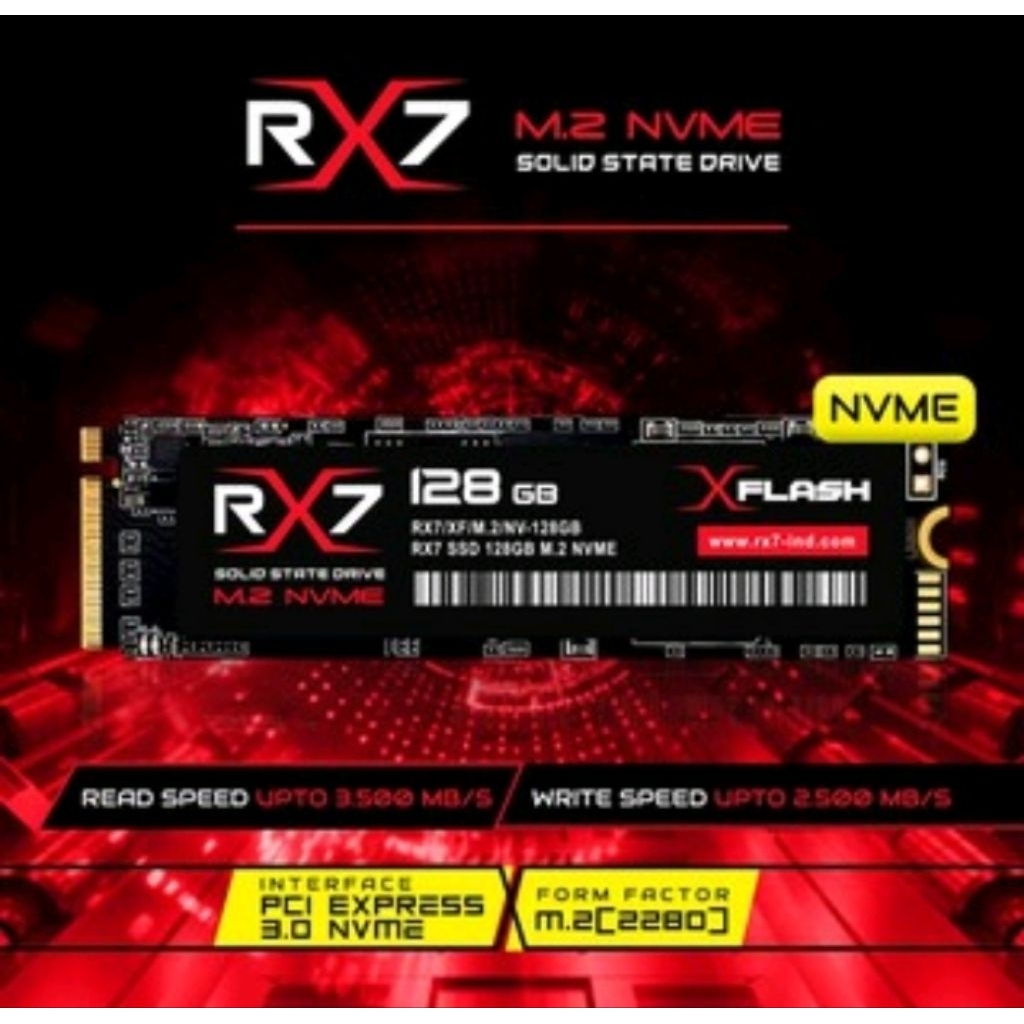 SSD NVME 128gb RX7 Garansi resmi 3 Tahun
