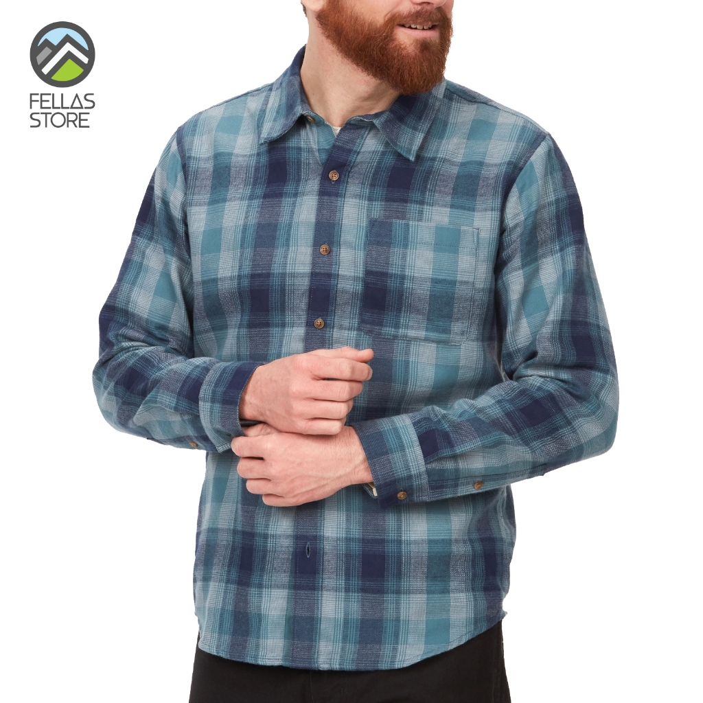 Kemeja Pria Marmot - Men's Fairfax Novelty Lightweight Flannel Arctic Navy