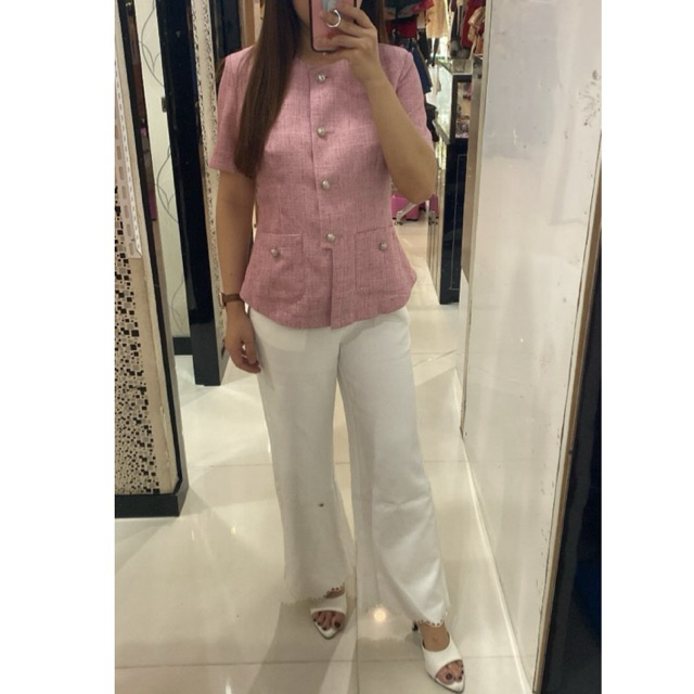 Top Blazer Pink//Blazer Wanita//Atasan Blazer Wanita