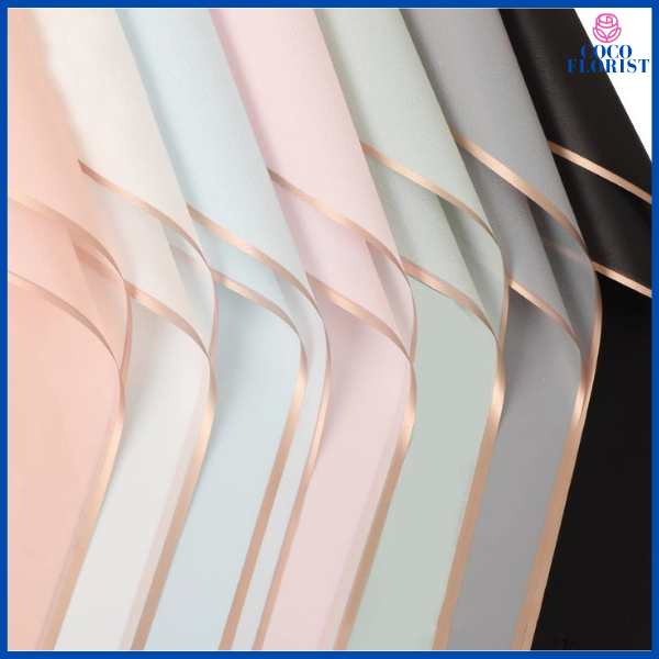 

PACK 20 Kertas Bucket Bunga Gold Line Flower Wrapping Cellophane Paper Florist KB10