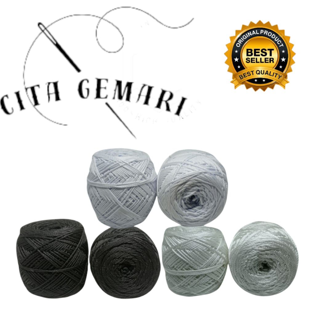 BENANG RAJUT POLYESTER KATALOG POLY KILAP & DOFF / BENANG RAJUT POLYESTER PILIH WARNA /SERI HITAM PU