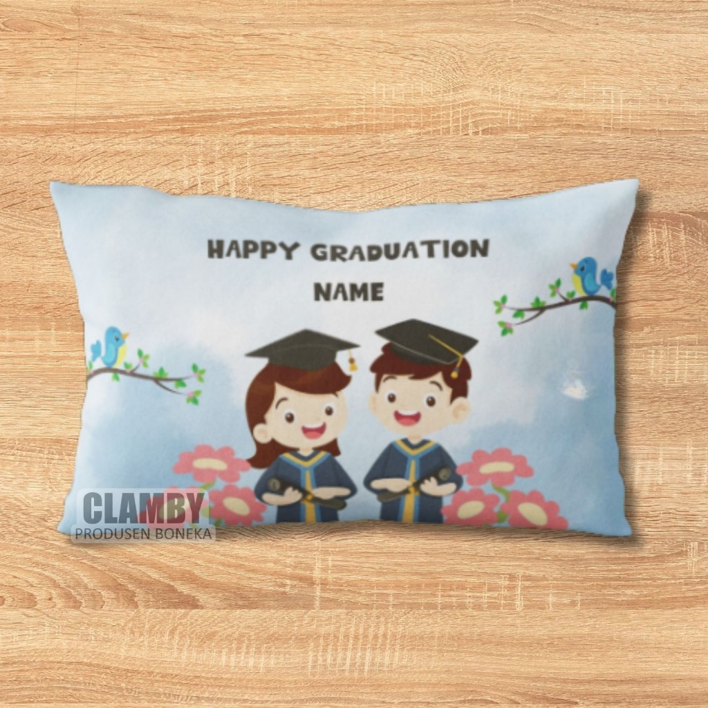 Bantal Graduation / Bantal Foto Custom / Souvenir Graduation / Hadiah Wisuda / Bantal Wisuda