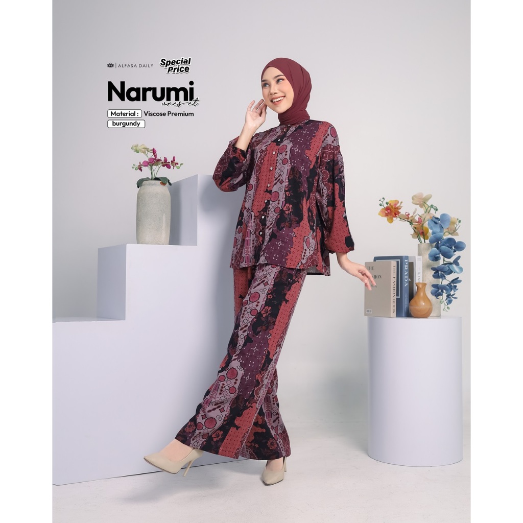 One set Wanita Daily Lengan Panjang NARUMI ONE SET - Alfasa Daily