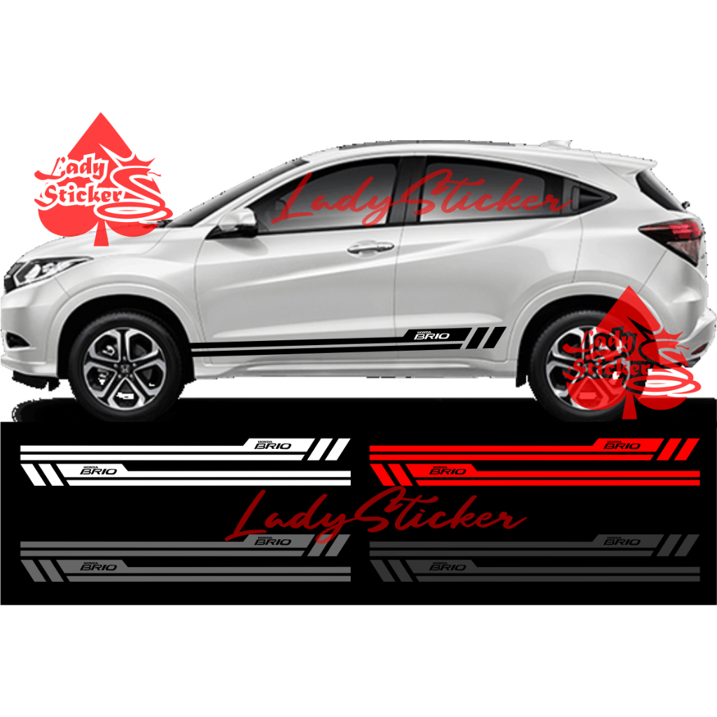 Cutting sticker mobil brio sticker stiker mobil honda brio