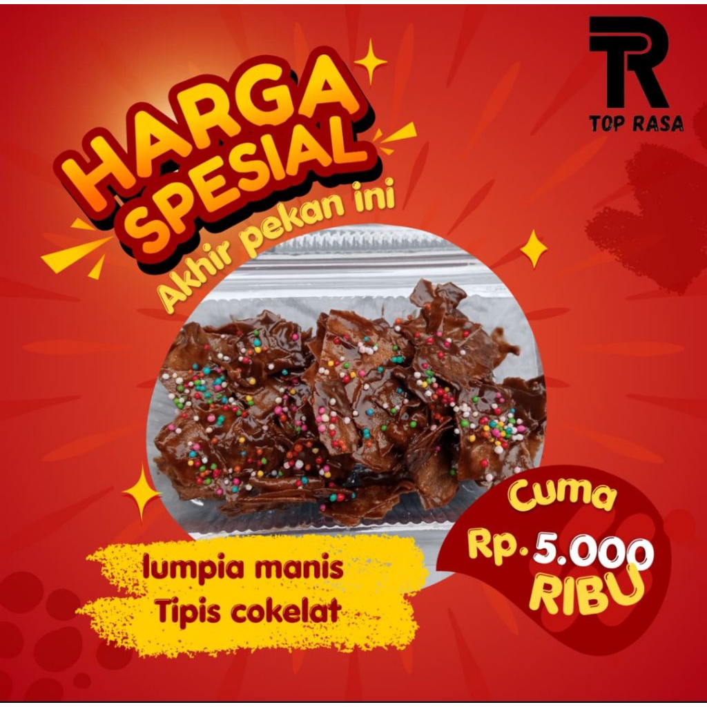 

lumpia manis cokelat tipis