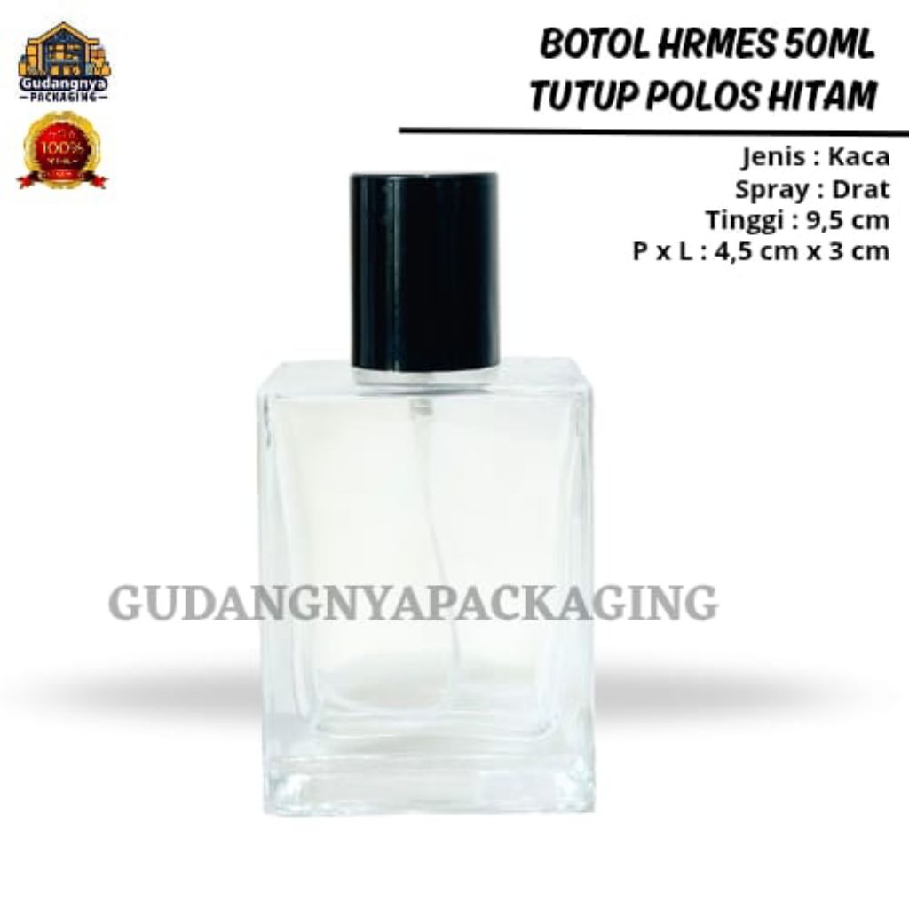 Botol Parfum Hrms 50ML Drat Hitam - Botol Parfum Hrms - Botol Parfum Kosong 50ML Drat