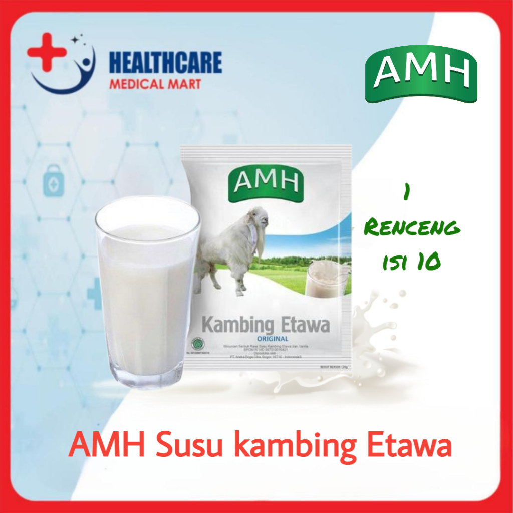 

AMH Susu Kambing Etawa Original 1 renceng isi 10 sachet @24gr