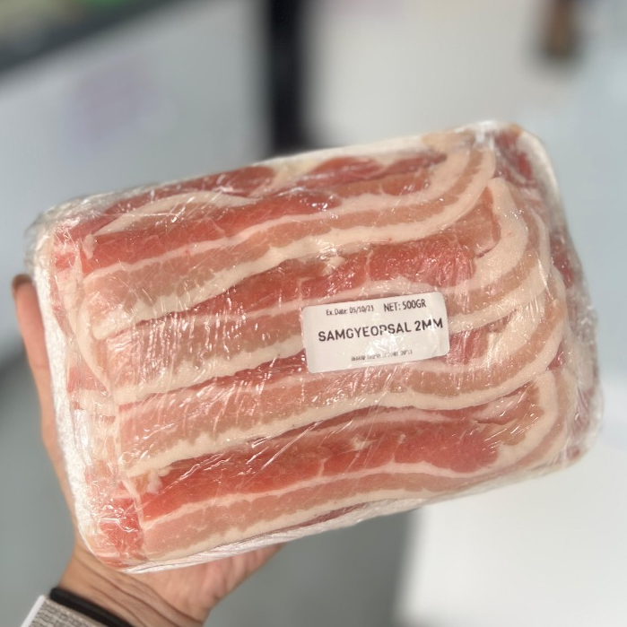 

Slice Pork Belly Skin Off Import 500gr Menu Ala Drakor Tebal 2mm