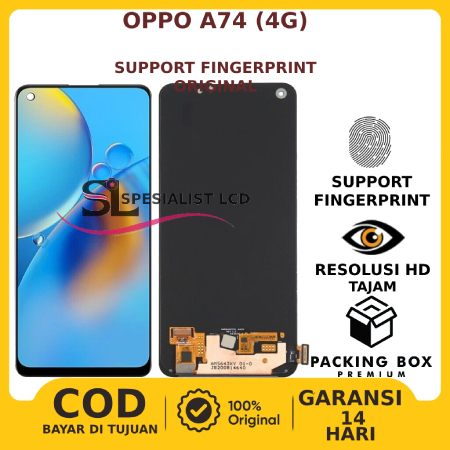 LCD OPPO A74 (4G) ORIGINAL SUPPORT FINGERPRINT FULLSET GARANSI