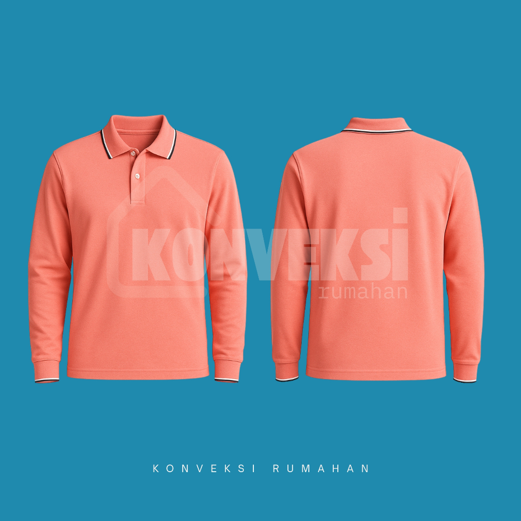 kaos kerah panjang [salem lis] / kaos kerah pria / shirt pria / kaos kerah panjang / wangky panjang
